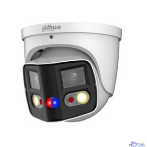 DAHUA DH-IPC-PDW3849P-A180-E2-AS-PV-0280B Уличная купольная IP-видеокамера DUO с ИИ и активным сдерживанием 2x 4Мп, 1/2.7” CMOS, моторизованный объектив 2.8мм, видеоаналитика, ИК 25м, LED 20м