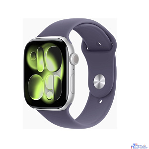 Apple Watch Series 11 46mm Silver Aluminium Case with Purple Fog Sport Band - M/L (MEVA4ZP/A)