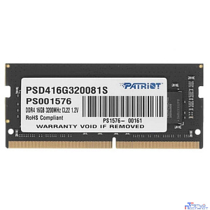 Модуль памяти для ноутбука SODIMM 16GB PC25600 DDR4 PSD416G320081S PATRIOT
