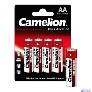 Camelion..LR 6 Plus Alkaline BL-4 (LR6-BP4, батарейка,1.5В) (4 шт. в уп-ке)