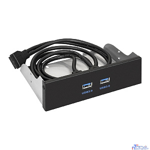 Exegate EX289289RUS Планка USB на переднюю панель ExeGate U5H-615, 5,25", 2*USB3.0, черная, металл, подсоед. к MB