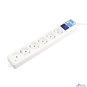 PowerCube Фильтр-удлинитель PRO (SPL6-16-P-5М) 5.0м, 6 розеток,16А, белый