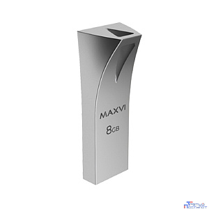Maxvi USB Drive 8GB MK2 metallic silver, монолит, металл, USB 2.0