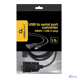 Gembird Конвертер USB->SERIAL UAS-DB9M-02 AM/DB9M, 1,5 м, PL2303TA, WinXP-Win8, черный, пакет