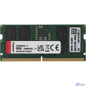 Kingston 16GB 5600MT/s DDR5 Non-ECC CL46 SODIMM 1Rx8 KVR56S46BS8-16