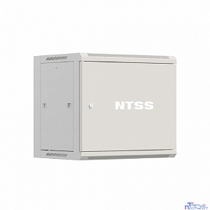 NTSS Шкаф настенный телекоммуникационный NTSS W 12U 600х450х635мм, 2 профиля 19, дверь сплошная металл, боковые стенки съемные, разобранный, серый RAL 7035 NTSS-W12U6045FD