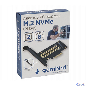 Gembird Адаптер для SSD M.2 NVMe в разъем PCI-e Gembird, коробка (MF-PCIE-NVME)