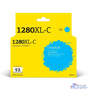 T2  LC-1280XLC Картридж (IC-B1280XL-C) струйный для Brother MFC-J5910DW/J6510DW/J6710DW/J6910DW, голубой