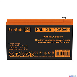 Exegate EX285659RUS Аккумуляторная батарея HRL 12-9 (12V 9Ah 1234W, клеммы F2)