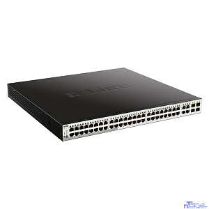 D-Link DGS-1210-52MP/FL1A Управляемый L2 коммутатор с 48 портами 10/100/1000Base-T и 4 комбо-портами 100/1000Base-T/SFP (48 портов PoE 802.3af/at, PoE-бюджет 370 Вт)