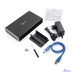 Gembird EE3-U3S-80 Внешний корпус 3.5" чёрный, USB 3.0, SATA, HDD/SSD, до 10 Тб, алюминий