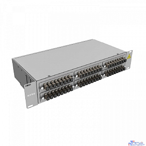 NTSS Кросс 19" NTSS PREMIUM, предсобранный 2U, 48 портов SC/UPC, 50/125 мкм, (розетки, сплайс 2шт, КДЗС, пигтейлы) NTSS-RFOB-PM-2U-48-SC/U-50-SP1.5G1A