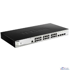 D-Link DGS-1210-28P/ME/B2A Управляемый L2 коммутатор с 24 портами 10/100/1000Base-T и 4 портами 1000Base-X SFP (24 порта PoE 802.3af/at, PoE-бюджет 193 Вт)