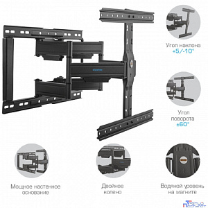 Kromax Ultra Slim-102 black 32"-90" макс.60 кг настенный фиксированный