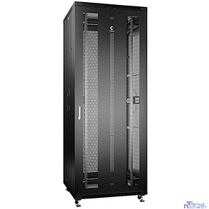Cabeus ND-05C-47U80/100-BK Шкаф монтажный телекоммуникационный 19" напольный для распределительного и серверного оборудования 47U 800x1000x2277mm (ШхГхВ) передняя и задняя перфорированные двери, ручка