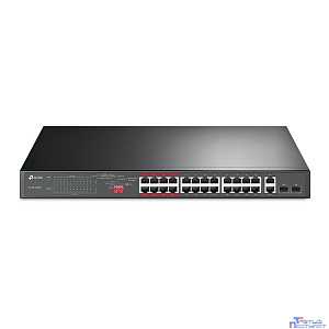TP-Link TL-SL1226P Неуправляемый коммутатор с 24 портами PoE+ 10/100 Мбит/с и 2 комбинированными портами RJ45/SFP