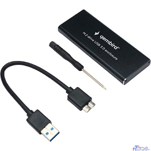 Gembird EEM2-SATA-1 Внешний корпус USB 3.0 для M2 SATA порт MicroB, металл, черный