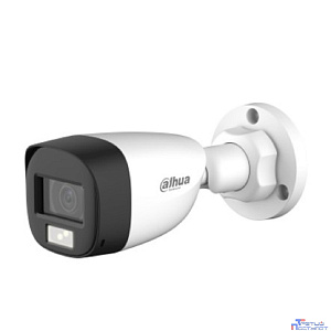 DAHUA DH-HAC-HFW1500CLP-IL-A-0360B-S2 Уличная цилиндрическая HDCVI-видеокамера с интеллектуальной двойной подсветкой 5Мп, объектив 3.6мм, ИК 20м, LED 20м, IP67, корпус: металл, быстрый монтаж