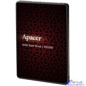 Apacer SSD PANTHER AS350X 128Gb SATA 2.5" 7mm, R560/W540 Mb/s, IOPS 80K, MTBF 1,5M, 3D NAND, Retail (AP128GAS350XR-1)