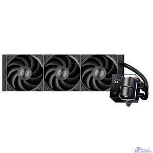 Система охлаждения/ PCCooler DS360 BK (310W, 360mm, LED temp., Black, ARGB Pump/ Fans: 3x120mm, 86.73CFM, 28dBA, 2200RPM/ Pump height 67mm, 28dBA, 3200RPM, Rad thickness 27mm/ S: 1851, 1700, 1200, 20X