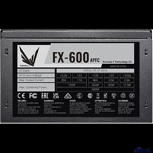 Formula ATX 600W FX-600 (24+4+4pin) APFC 120mm fan 5xSATA RTL