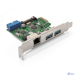 Exegate EX290278RUS Контроллер ExeGate EXE-362 PCI-E 2.0, 2*USB3.0 ext + 1*USB3.0 int + LAN UTP 1000Mbps, разъем доп.питания (OEM)