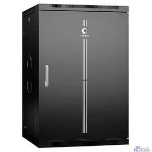 Cabeus SH-05F-22U60/45m-R-BK Шкаф телекоммуникационный настенный разобранный 19" 22U 600x450x1082mm (ШхГхВ) дверь металл, цвет черный (RAL 9004)