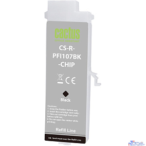 Картридж перезаправляемый струйный Cactus CS-R-PFI107BK-CHIP черный (260мл) для Canon imageProGRAF iPF670/680/685/770/780/785 с чипом