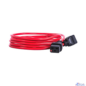REM Шнур питания с фиксатором IEC 60320 C19/IEC 60320 C20, 16 А / 250 В (3 ? 1,5), длина 3 м, красный R-16-Cord-C19-C20-3-Red