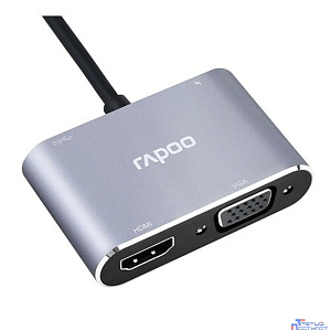 Мультифункциональный адаптер, Rapoo, XD30, 1xHDMI, 1xVGA, Grey (1 год)