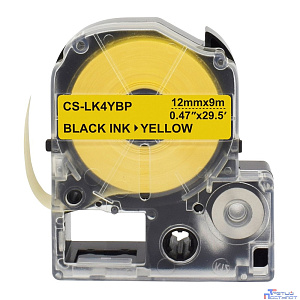 Картридж ленточный Cactus CS-LK4YBP черный для Epson LW300/LW400/LW700/LW600P/LW1000P