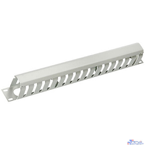 Cabeus JB07-1U-GY Кабельный органайзер 19" 1U с крышкой, металлический, цвет серый (RAL7035)