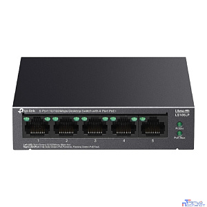 TP-Link LS105LP Настольный коммутатор с 5 портами 10/100 Мбит/с (4 порта PoE)