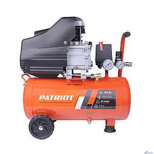 Компрессор Patriot поршневой масляный EURO 24-240K2 [525302118] { 240 л/мин, 8 бар, 1500 Вт, 24 л, быстросъемный 1/4" + "елочка", набор пневмоинструмента KIT 5C }