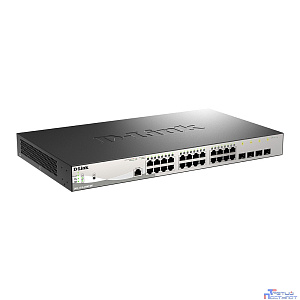 D-Link DGS-1210-28MP/ME/B2A PROJ Управляемый L2 коммутатор с 24 портами 10/100/1000Base-T и 4 портами 1000Base-X SFP (24 порта PoE 802.3af/at, PoE-бюджет 370 Вт)