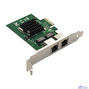 Exegate EX293452RUS Сетевой адаптер ExeGate EXE-BCM5720 (PCI-E x1 v2.0, порты 2xRJ45, 10/100/1000Mbps, Gigabit Chipset Broadcom BCM5720)