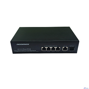 NEOMAX неуправляемый коммутатор NMS-106PoE-1000-S, 6 портов 1000 Mbps, 4xPoE+, 1xSFP, 110W, металл