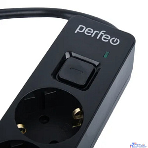 Perfeo сетевой фильтр "REAL  STREAM, 1,8м, 5 розеток, 16А, 3500 Вт, тройная защита, черный. [PF_E1505]
