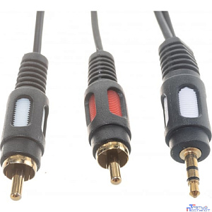 Rexant (17-4234) Шнур Стерео 3,5мм - 2 RCA, 3м, Gold