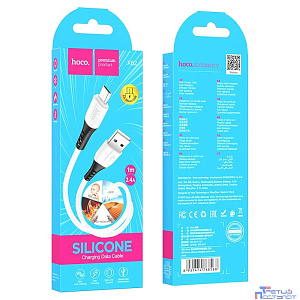 HOCO HC-68568 X82/ USB кабель Micro/ 1m/ 2,4A/ Силикон/ White