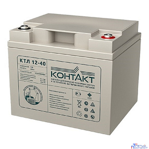 Контакт АКБ КТЛ 12-40 12V/40Ah {клемма Б-М6 (под болт М6), ДхШхВ 196х165х170мм, масса 11,9 кг, срок службы 12 лет}