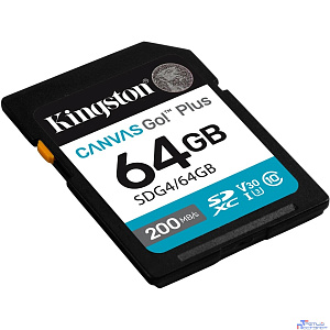 SecureDigital 64GB Kingston Canvas Go Plus G4 200R V30