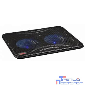 BURO Подставка для ноутбука 15.6"358x270x21mm 1xUSB 2x 140mmFAN 597г металлическая сетка/пластик черный (BU-LCP156-B214)
