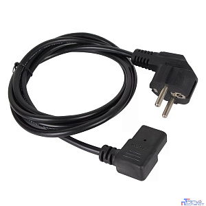 VCOM CE021R-CU0.75-1.8M Кабель комп - розетка 220V EU (угол-угол)<VDE> 3GX0,75mm2, 1,8m, медь,