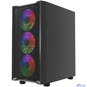 Powercase Mistral Micro EM19, Tempered Glass, 4x120mm ARGB PWM fan, чёрный, mATX  (CMMEM19B-A4)