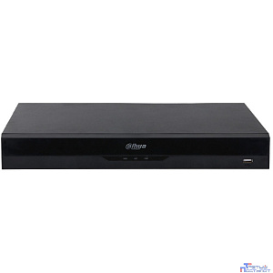 DAHUA DHI-NVR5216-16P-EI 16-канальный IP-видеорегистратор c PoE, 4K, H.265+, видеоаналитика, входящий поток 384Мбит/с, 2 SATA III до 20Тбайт