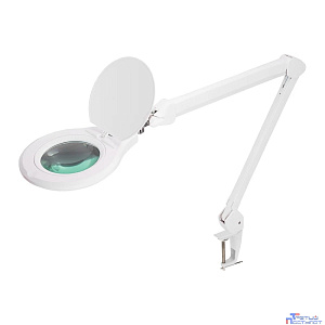 Rexant 31-0532 Лупа на струбцине  , круглая, 5D, с подсветкой 72 SMD, сенсорный регулятор яркости, белая