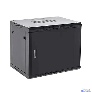 Rexant (04-1266-122) Настенный телекоммуникационный шкаф 19" 12U 600?600мм, дверь металл, с задней стенкой, разборный, черный (RAL 9005)