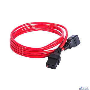 REM Шнур питания с фиксатором IEC 60320 C19/IEC 60320 C20, 16 А / 250 В (3 ? 1,5), длина 3 м, красный R-16-Cord-C19-C20-3-Red
