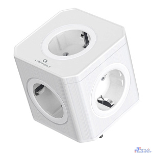 Cablexpert Тройник CUBE-5-16-W Tower (5р, 16А, заземл, ) белый, коробка {22566}